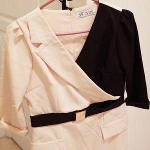 Blazer cut dress with belt